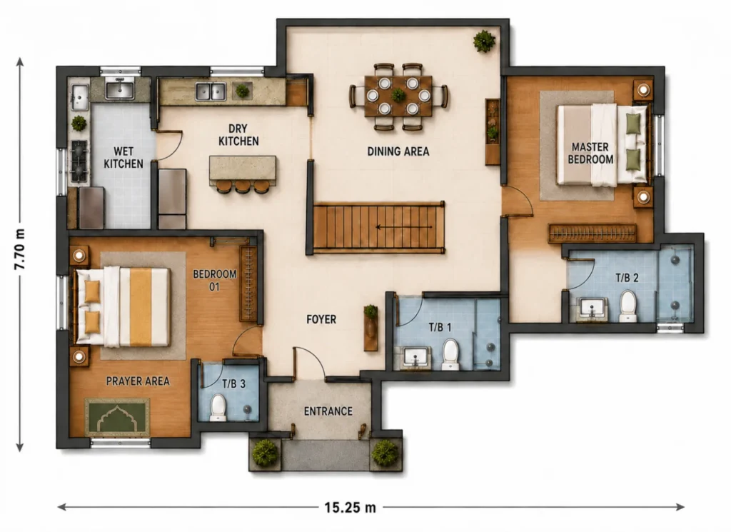 Halcyon-B2 1F colour floor plan
