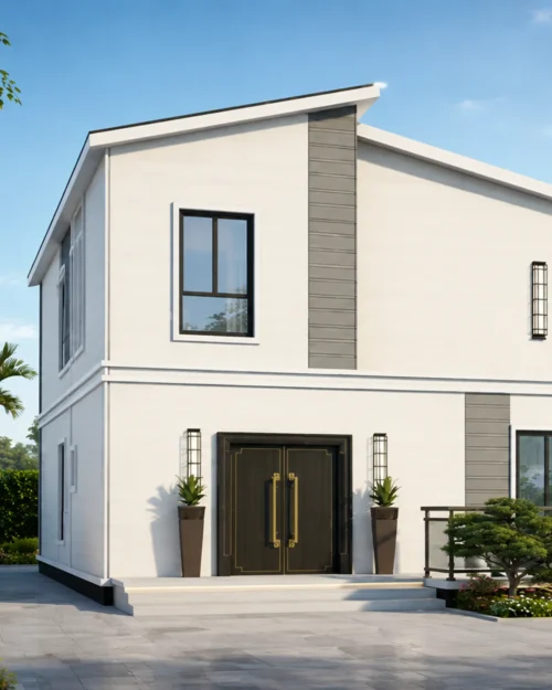 Halcyon-B3 contemporary two-storey housing concept exterior rendering