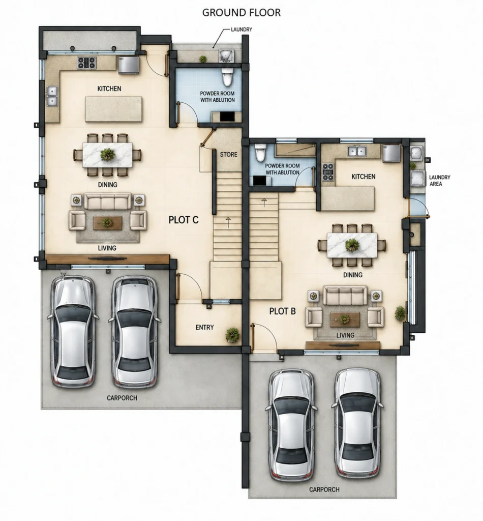 Halcyon-B4 1F colour floor plan